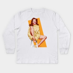 Julia Roberts - An illustration by Paul Cemmick Kids Long Sleeve T-Shirt